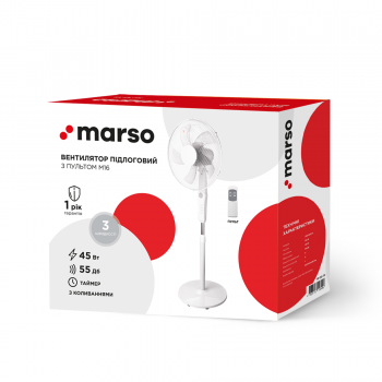 Вентилятор підлоговий з пультом MARSO М16, 45W, 230V