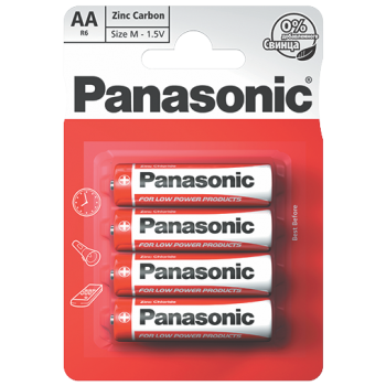 Батарейка R 6 RED ZINC, PANASONIC (R6REL/4BP)