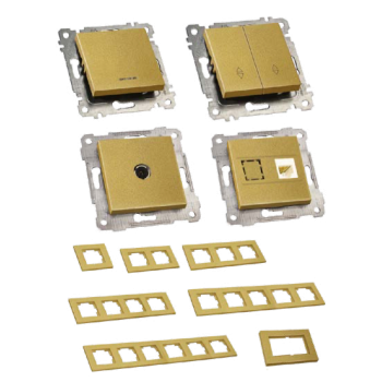 Рамка подвійна RITA, Mutlusan,  "золото", (2220 820 1280)