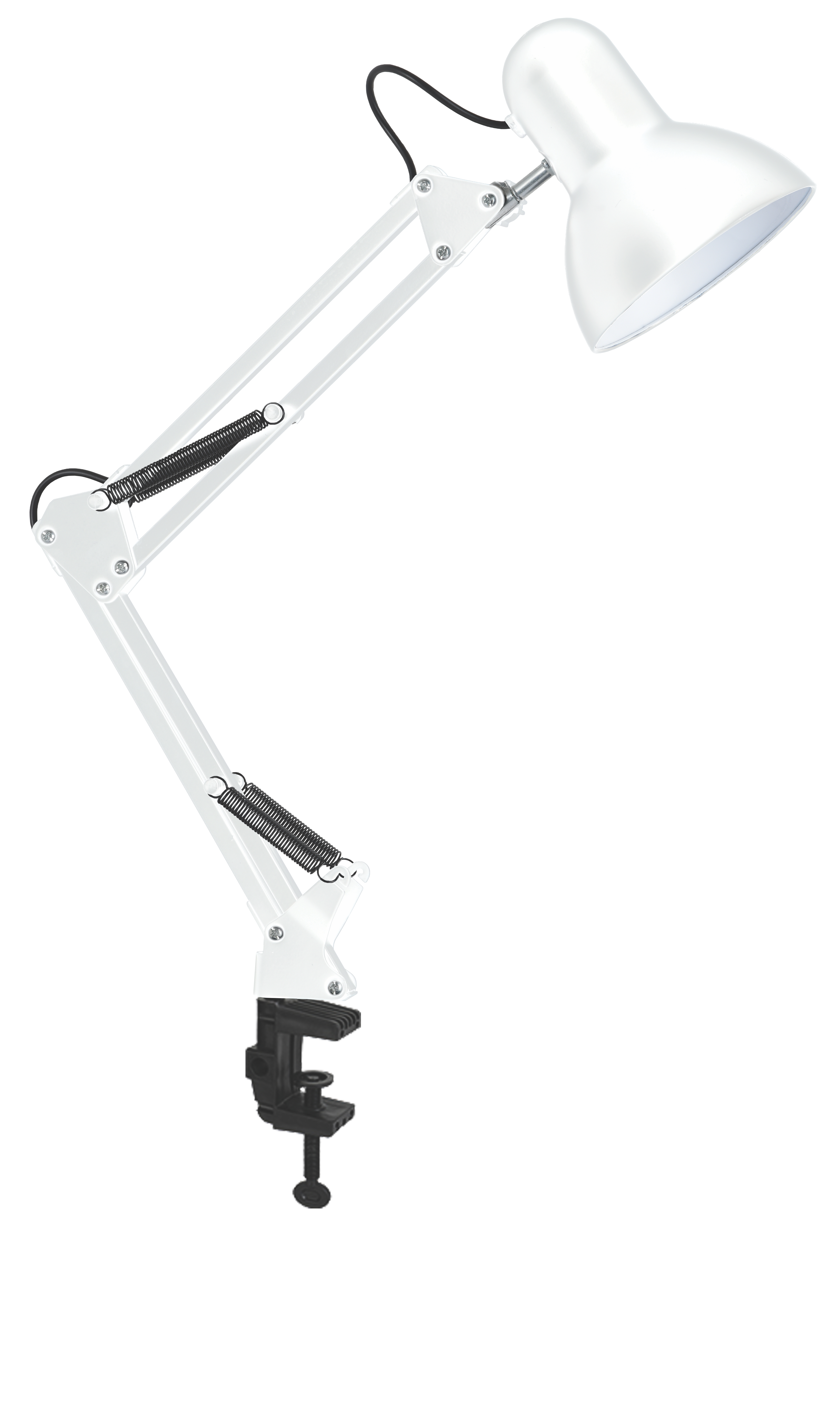 Лампа настільна телескопічна LEBRON L-TL-Tel, E27, 40W, струбцина, біла