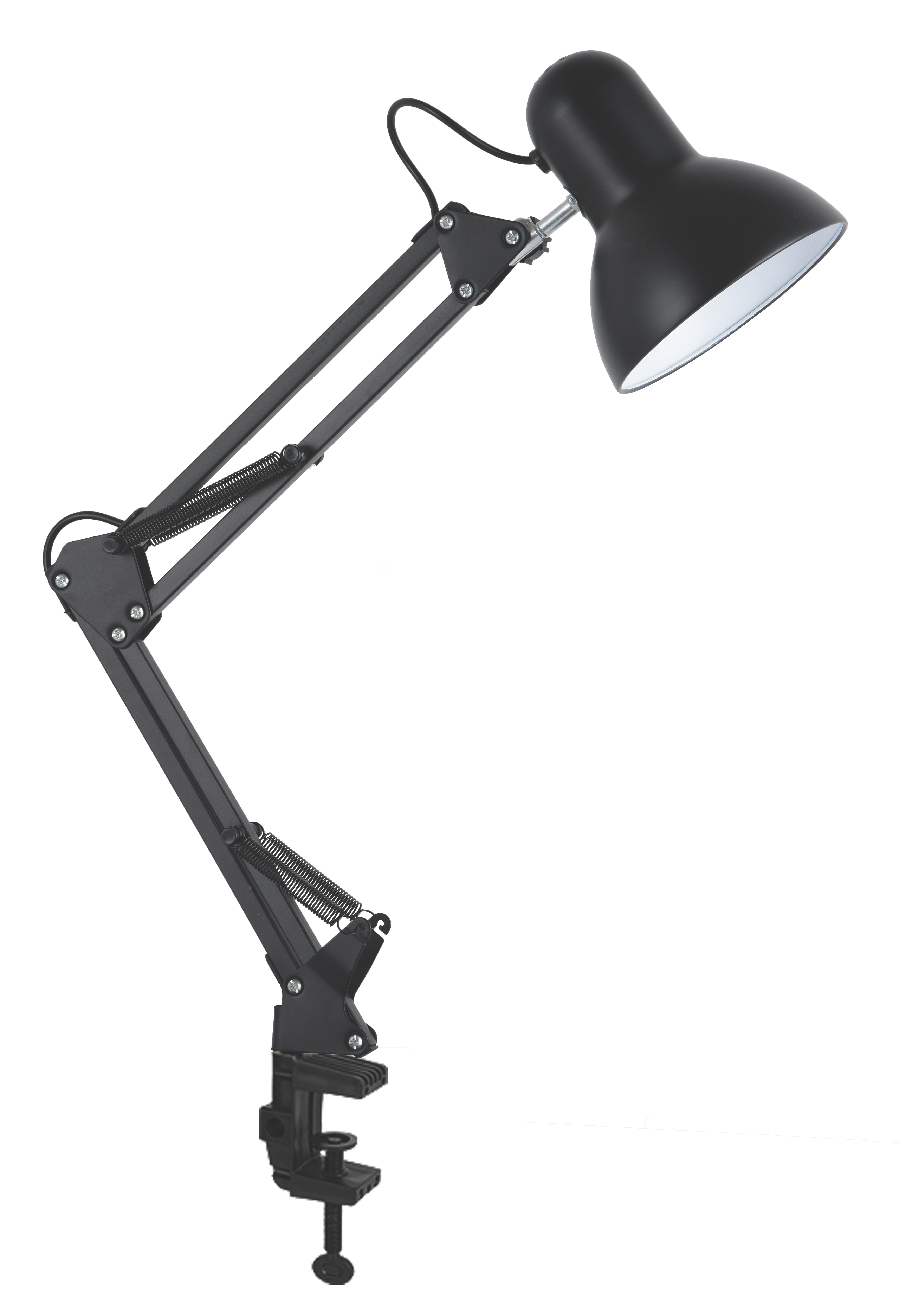 Лампа настільна телескопічна LEBRON L-TL-Tel, E27, 40W, струбцина, чорна