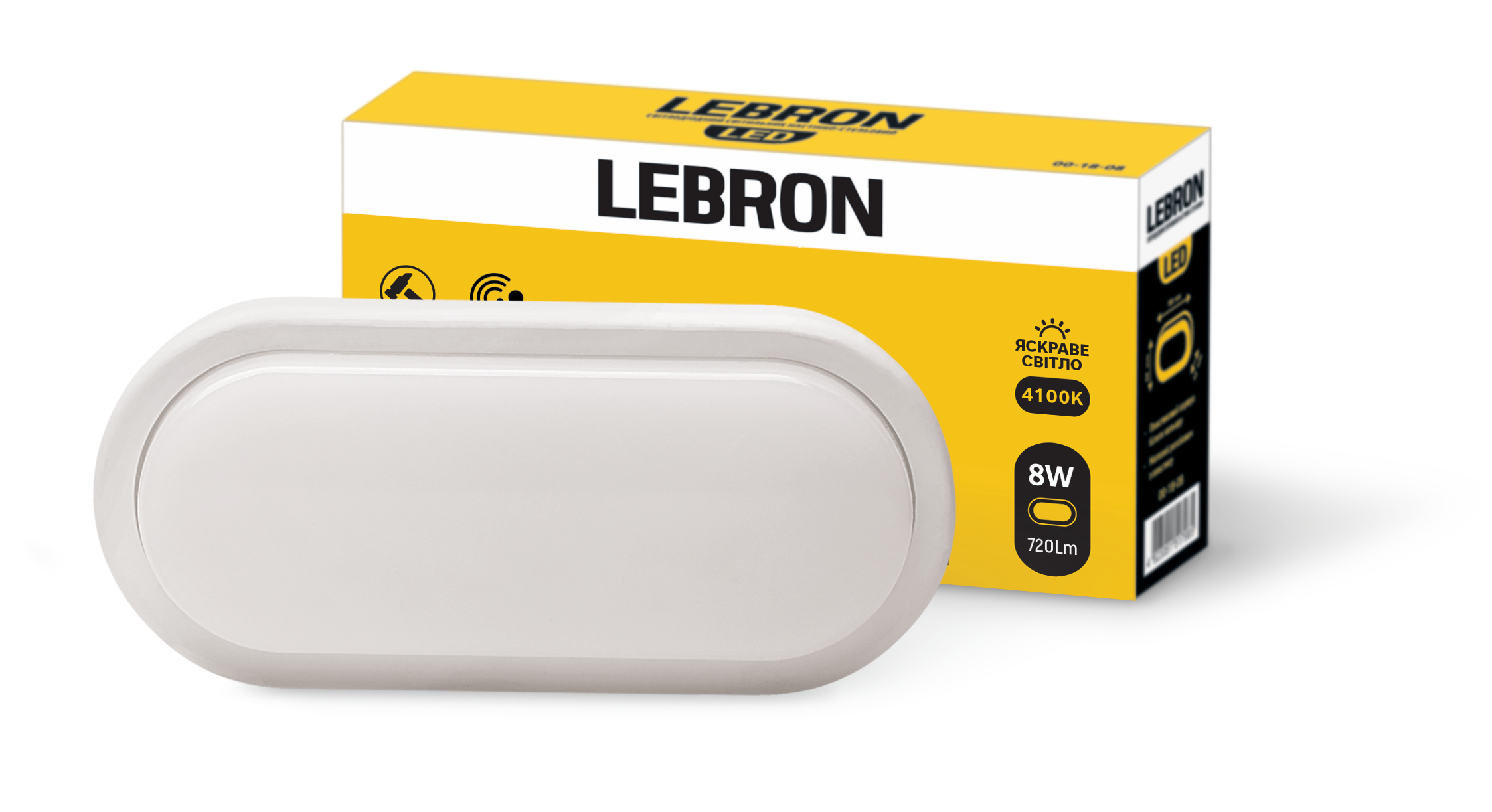 LED світильник LEBRON L-WLO-1241, 12W, 4100K, ІР65, овал, 230V