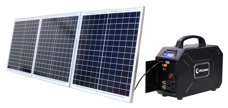 Портативна зарядна станція VELMAX V-PPS-200sp 200W акум.свинц кисл Lead-acid30Ah з сонячн панел3х30W