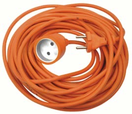 Подовжувач б/з, 1 гніздо, 10м, 10А, ПВС 2*1,0 помаранчевий, MARSO