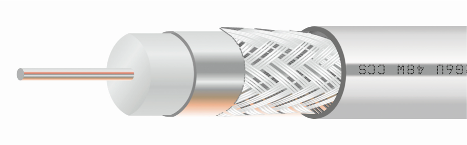 Кабель MARSO коаксіальний TV RG6U, CCS, 32W, 75 Ом, білий