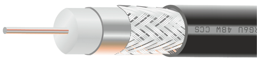 Кабель MARSO коаксіальний TV RG6U, CCS, 32W, 75 Ом, чорний