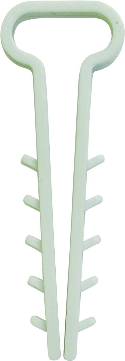 Кріплення "ялинка" 1,0 (8х5мм) плоскі, білі,(100шт)