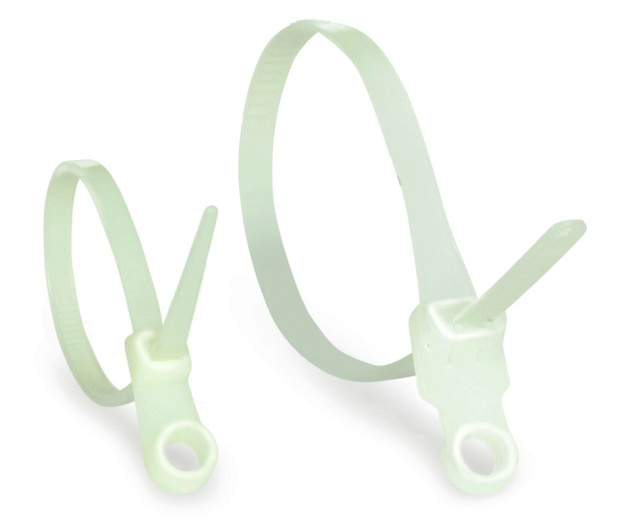 Хомути кабельні з кільцем 150×4 мм, білий, 100 шт