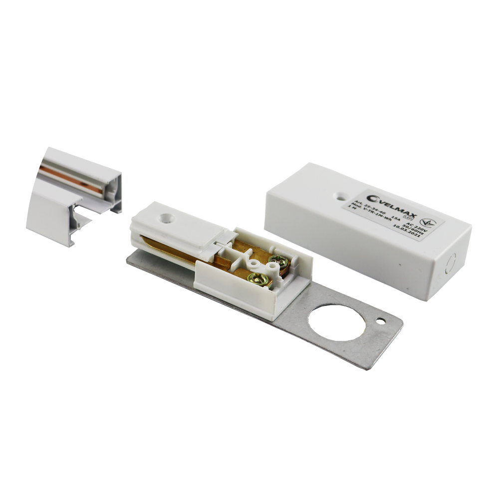 Шинопровід для кріплення та живлення трекових світильників VELMAX V-TR, 1м, 15А, білий 2