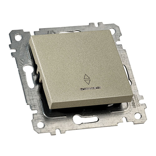 Механізм вимикача 1 кл, прохідний, з світл інд., 10А, RITA, Mutlusan, "титан", (2200 416 0183)