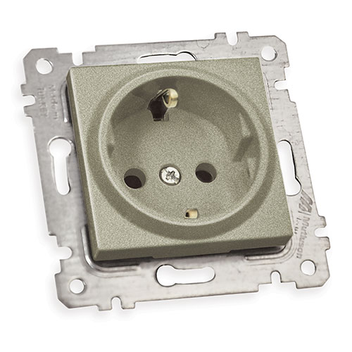 Механізм розетки з/з, 16А, RITA, Mutlusan, "титан", (2200 600 0283)