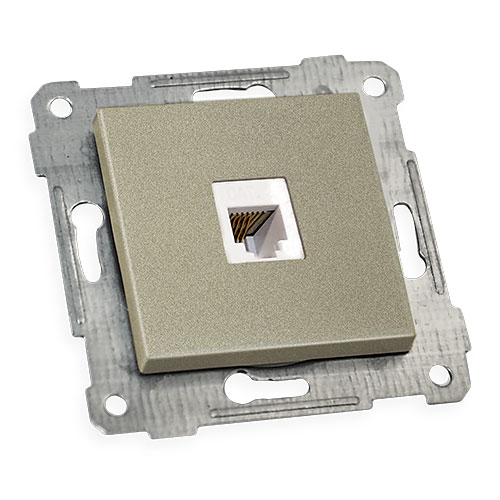 Механізм розетки 1гн телефонної, RITA, Mutlusan, "титан", (2200 125 0183)