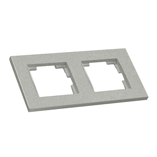 Рамка горизонтальна двомісна RITA, Mutlusan, "срібло", (2220 800 1282)