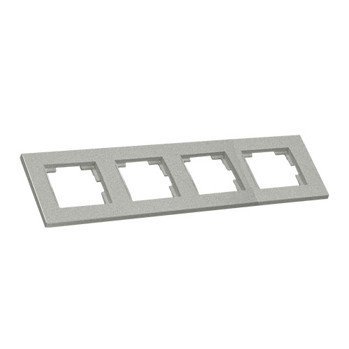 Рамка горизонтальна чотиримісна RITA, Mutlusan, "срібло", (2220 800 1482)