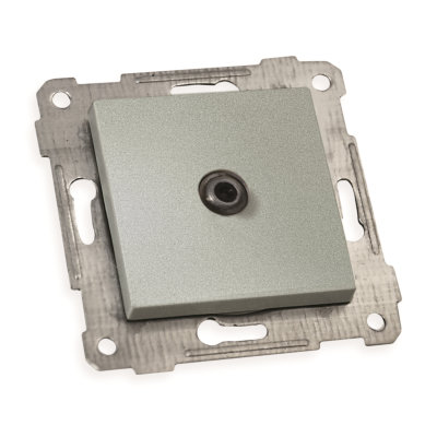 Механізм розетки супутн. телеб. SAT прохідна, RITA, Mutlusan, "срібло", (2200 166 0182).