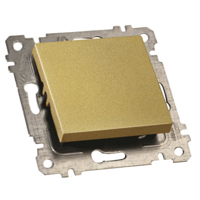 Механізм вимикача 1 кл, прохідний, з світл інд., 10А, RITA, Mutlusan, "золото", (2200 416 0180)