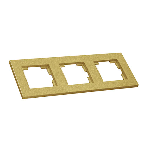 Рамка горизонтальна тримісна RITA, Mutlusan, "золото", (2220 800 1380)