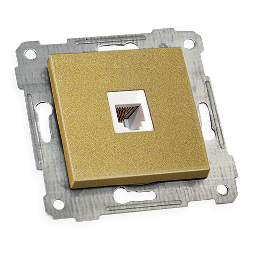 Механізм розетки 1гн телефонної, RITA, Mutlusan, "золото", (2200 125 0180)