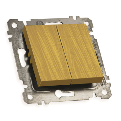 Механізм вимикача 2 кл, 10А, гв.мех., RITA, Mutlusan, "дуб", (2200 402 0258)