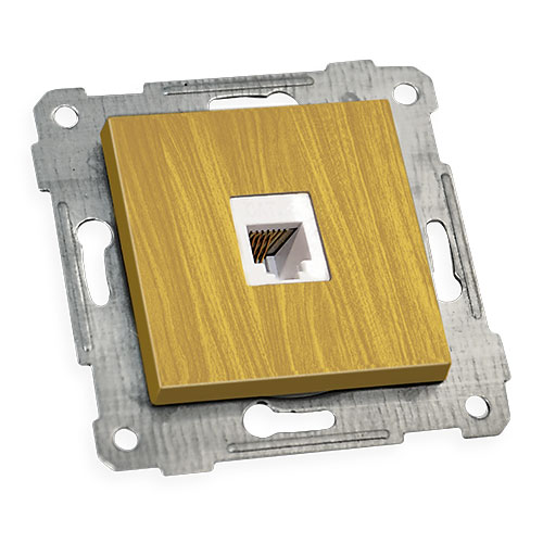 Механізм розетки 1гн телефонної, RITA, Mutlusan, "дуб", (2200 125 0158)