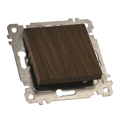 Механізм вимикача 2 кл, 10А, гв.мех., RITA, Mutlusan, "горіх", (2200 402 0257)