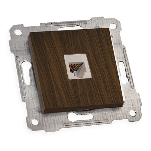 Механізм розетки 1гн телефонної, RITA, Mutlusan, "горіх", (2200 125 0157)