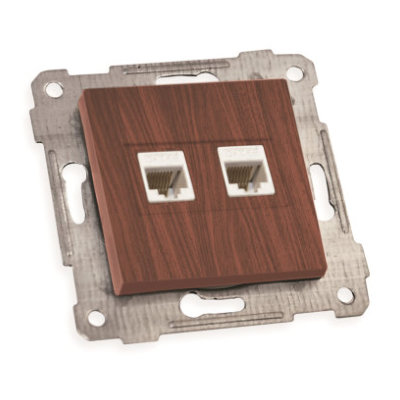 Механізм розетки 2гн комп'ютерної, RITA, Mutlusan, "вишня" (2200 138 0156)