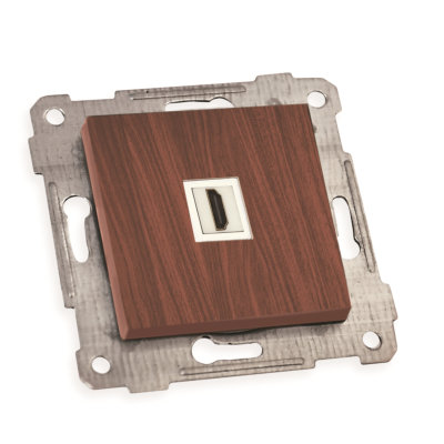 Механізм розетки 1гн HDMI, RITA, Mutlusan, "вишня" (2200 457 0156)