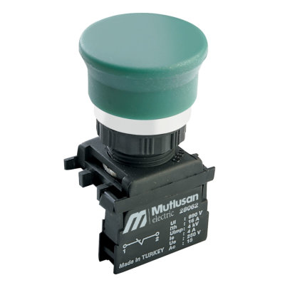Кнопка-грибок "СТАРТ" зелена, 10 А, Mutlusan, (010 104 000038)