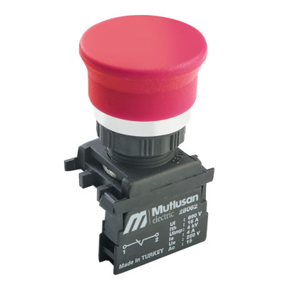 Кнопка-грибок  "СТОП" червона, 10 А, Mutlusan, (010 104 000037)