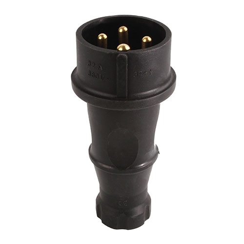 Вилка силова трифазна 32А, каучук, Mutlusan, (010 083 400070)