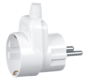 Вилка/розетка з/з, 16А, "СВІТ-БУД електро", біла (WT-16U/G-S white)