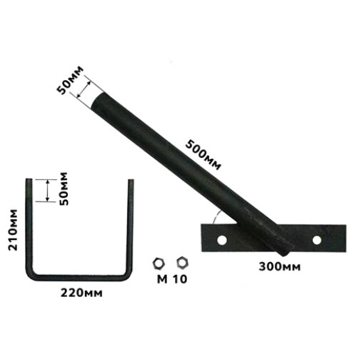 Кронштейн з хомутом d.40мм, 45° д/світильника (КС-7)