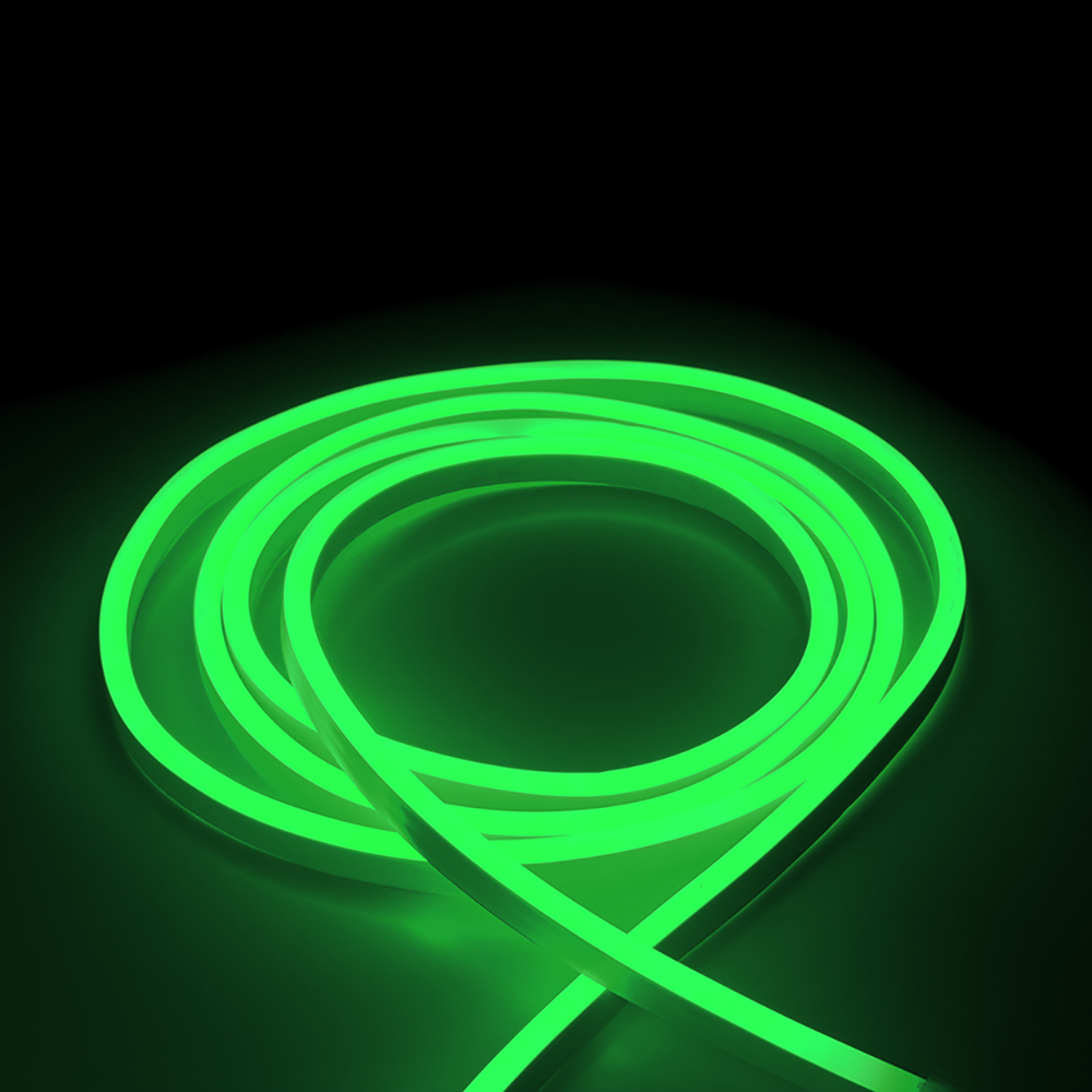 Світлодіодна стрічка NEON light LEBRON L-NS, 8x16мм, SMD 2835, 120LED 7W/m, AC220V, зелений, ІР65, (1м)