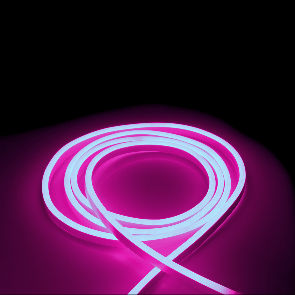 Світлодіодна стрічка NEON LEBRON L-NS, 8x16мм, SMD 2835, 120LED 7W/m, AC220V, рожевий, ІР65, (1м)