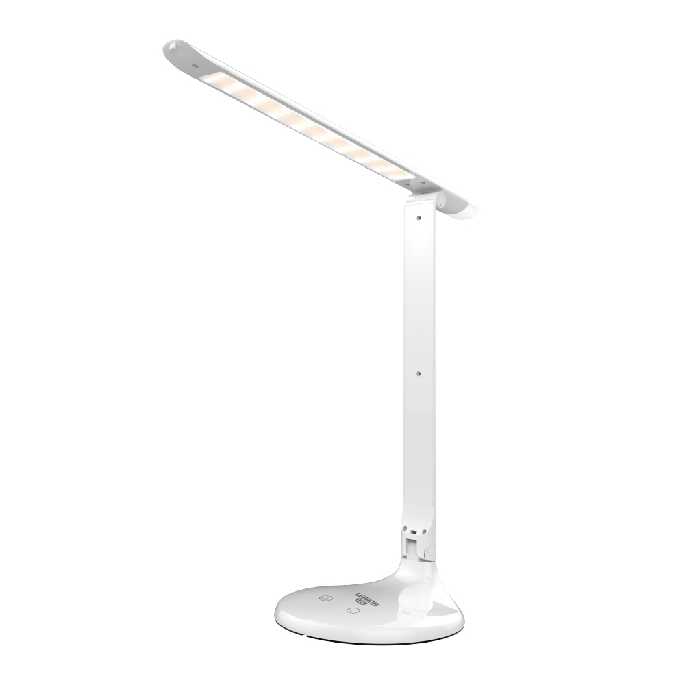 LED лампа настільна LEBRON L-TL-L, 8W, 4100K, 3 рівня по-сті, нічник, біла, з блоком жи-ня