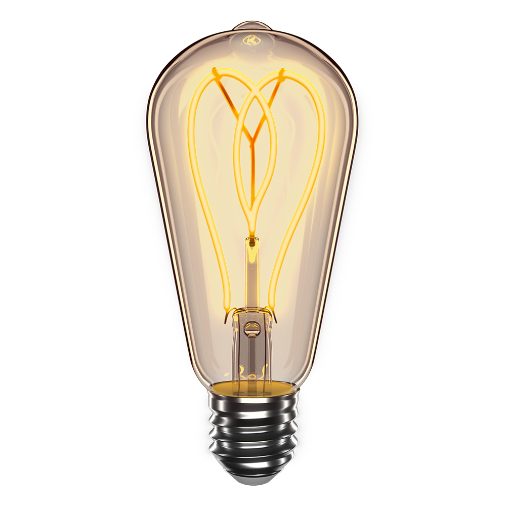 LED лампа VELMAX V-Filament-Amber-ST64-Петля, 4W, E27, 2700K, 300Lm