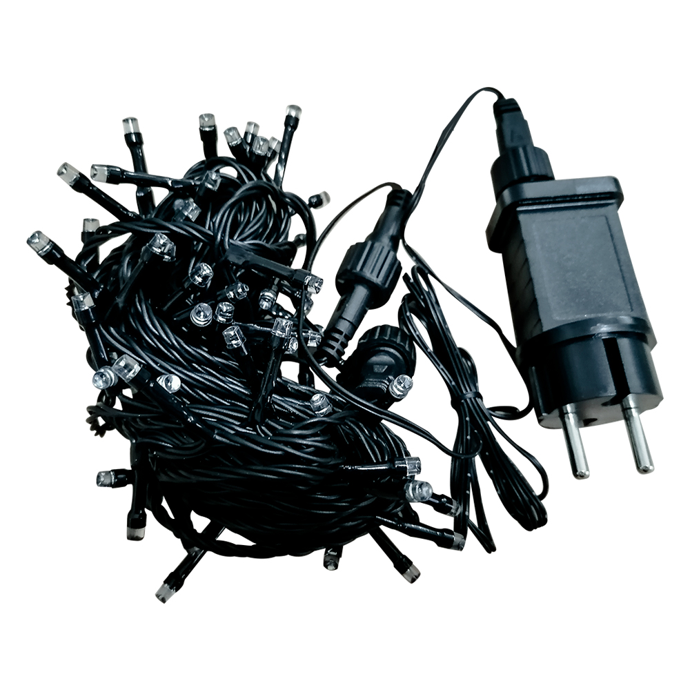 LED гірлянда VELMAX V-SSL, лінійна 10м, 100LED, RGB, чорний кабель, IP65