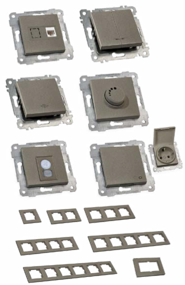 Механізм вимикача 1 кл, прохідний, 10А, RITA, Mutlusan, антрацит