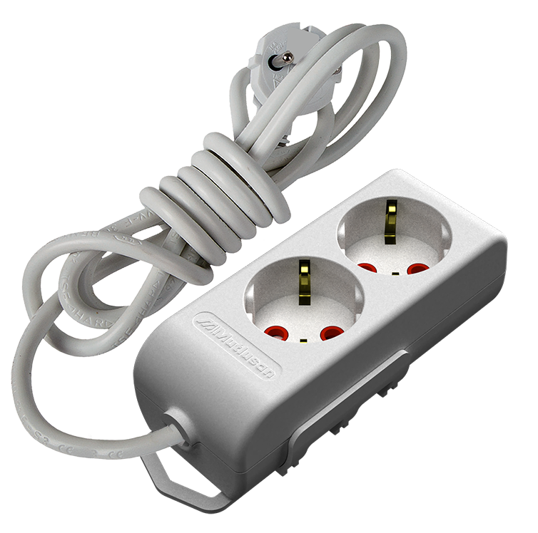 Подовжувач з/з, 2 гнізда, 3м, зі шторками, 16А, Ri-tech, Mutlusan (001 175 210002 03 00)