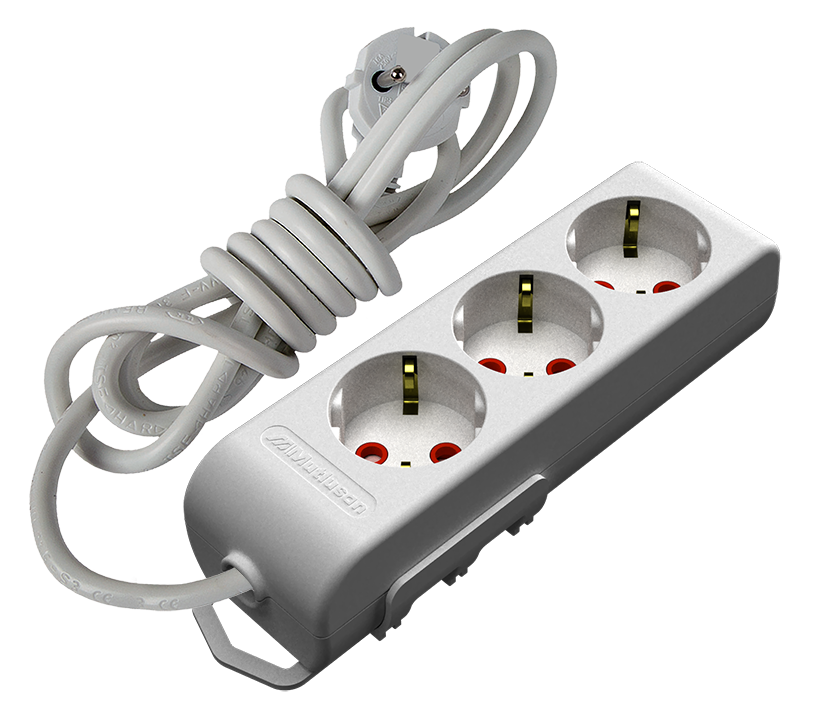 Подовжувач з/з, 3 гнізда, 3м, зі шторками, 16А, Ri-tech, Mutlusan (001 175 310002 03 00)