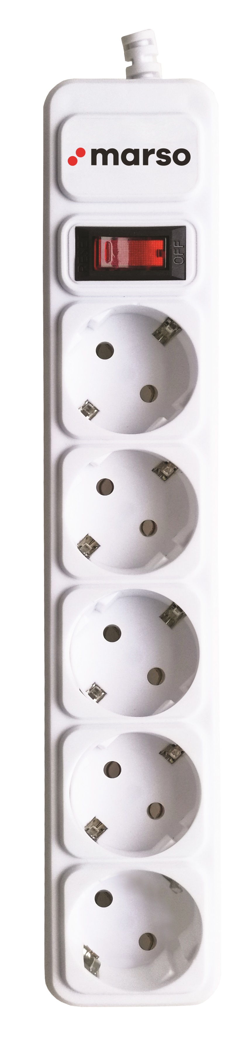 Мережевий фільтр-подовжувач з/з, 5 гнізд, 5м, з вимикачем, MARSO