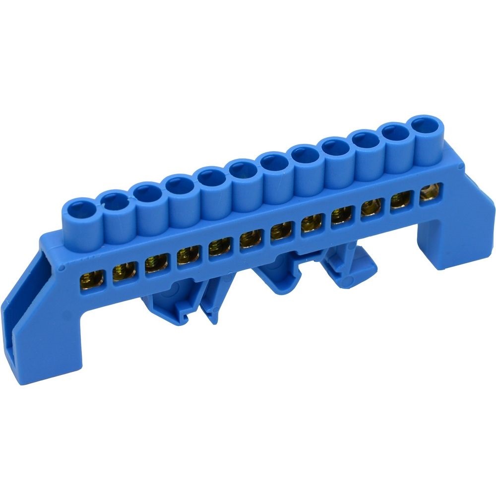 Шина нульова ізольована 6 отв. на DIN-рейку (універсальна)