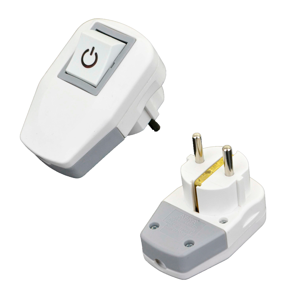 Вилка з/з, 16А, з вимикачем, швидкий монтаж, SETEL (B1131)