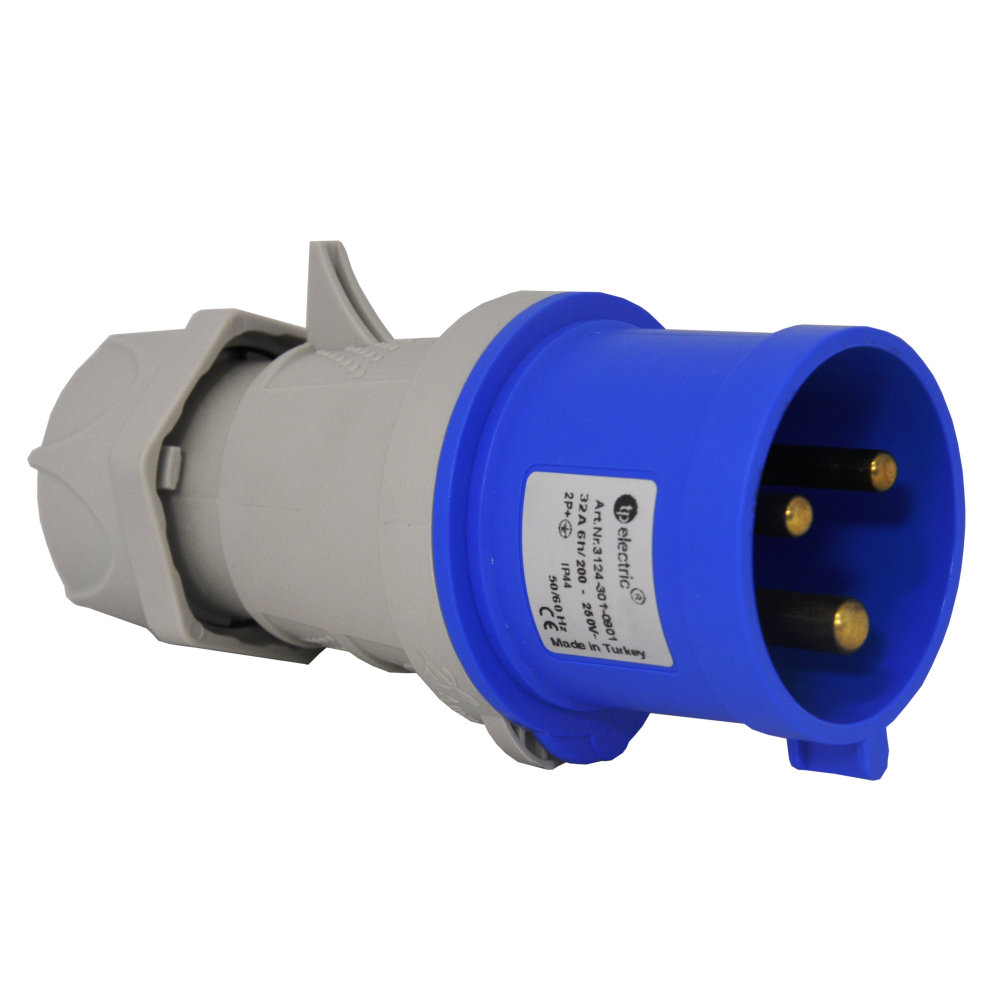 Вилка силова 32А/3 (2Р+РЕ) IP44, TP electric (3124-301-0901)