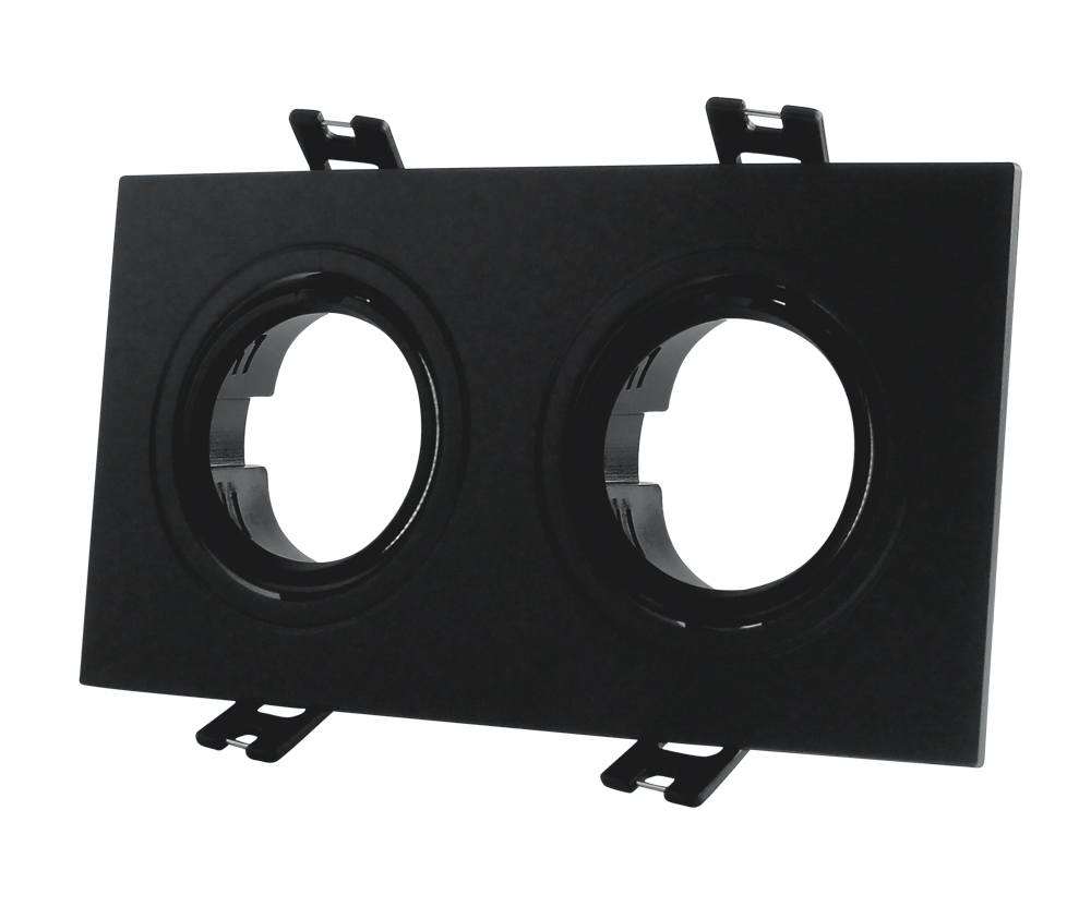 Корпус для світильника LEBRON L-DL-S2-Bl, 2*MR16, вбудований, чорний пластик