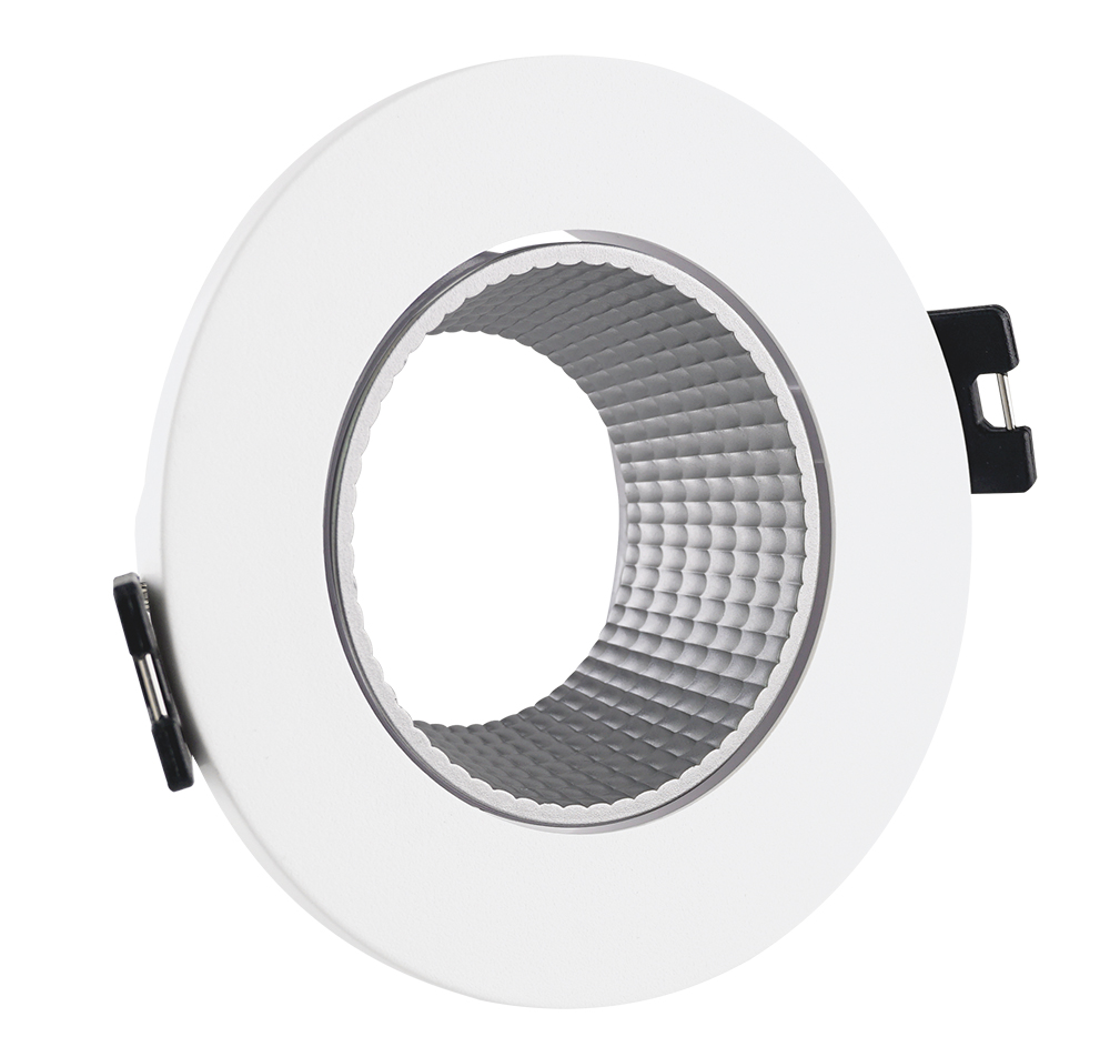 Корпус для світильника LEBRON L-DL-R-WhS, MR16, вбудований поворотний, білий зі сріблом, пластик