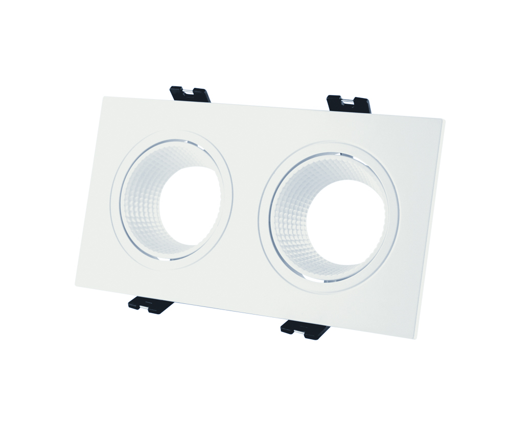 Корпус для світильника LEBRON L-DL-S2-Wh, 2*MR16, вбудований поворотний, білий, пластик