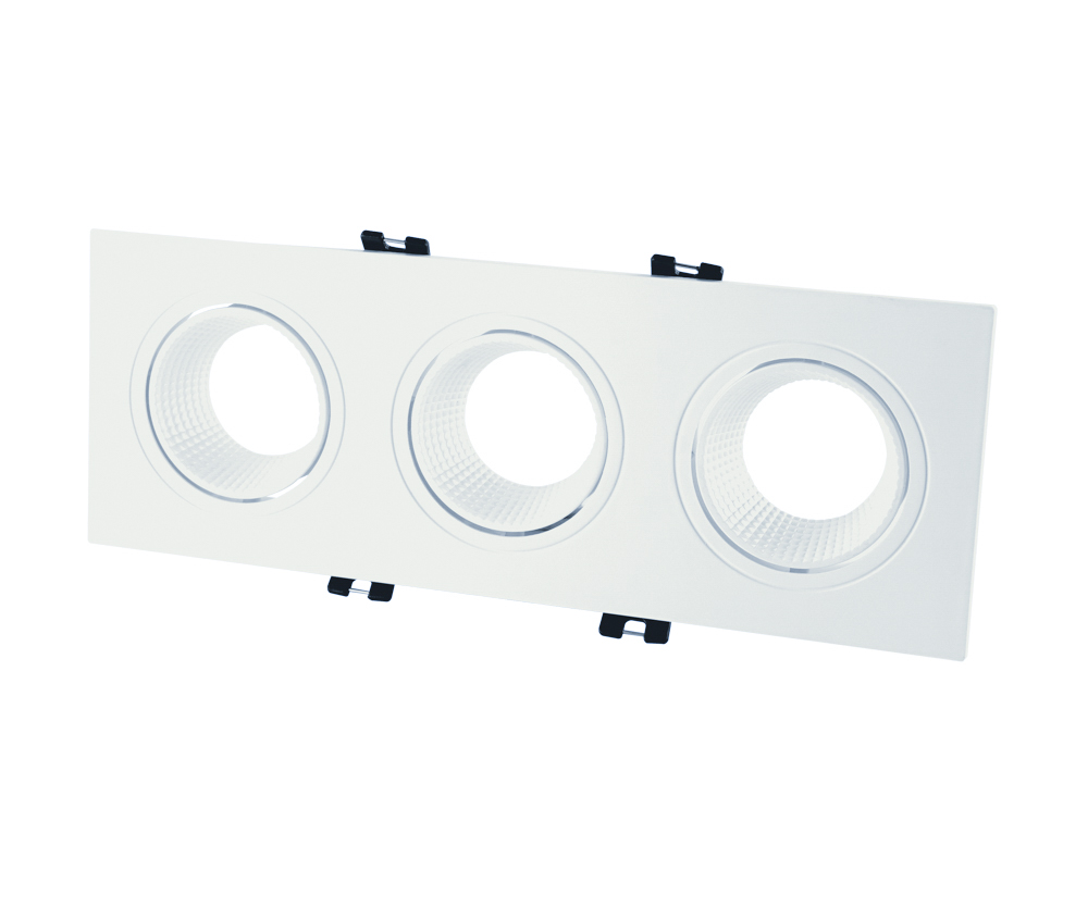 Корпус для світильника LEBRON L-DL-S3-Wh, 3*MR16, вбудований поворотний, білий, пластик