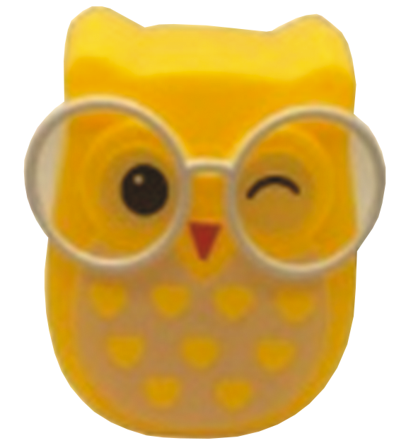 LED Нічник в розетку "Совеня в окулярах" з вимикачем LEBRON L-W090, 1W,  жовтий